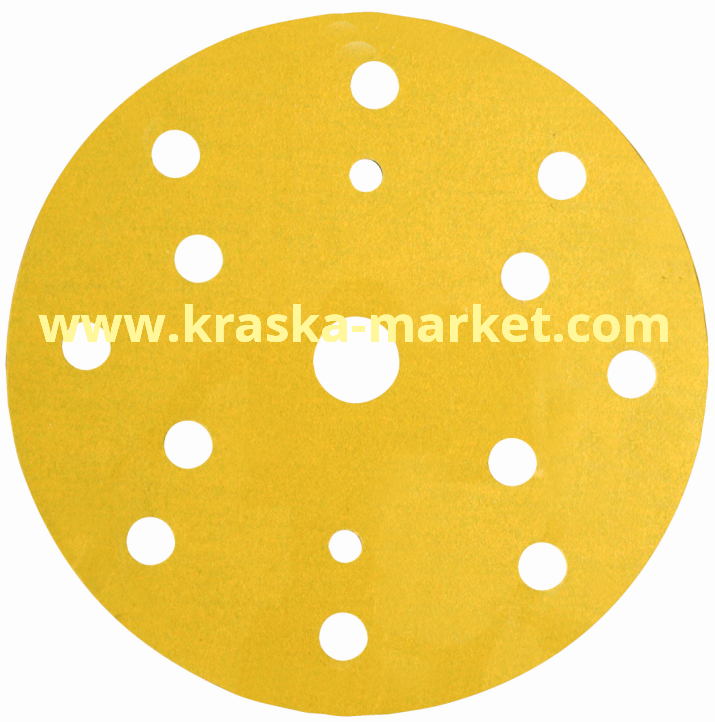Круг абразивный, золотой, 15 отверстий, Р500, 150 мм. арт. 50454. Торговая марка: 3М.