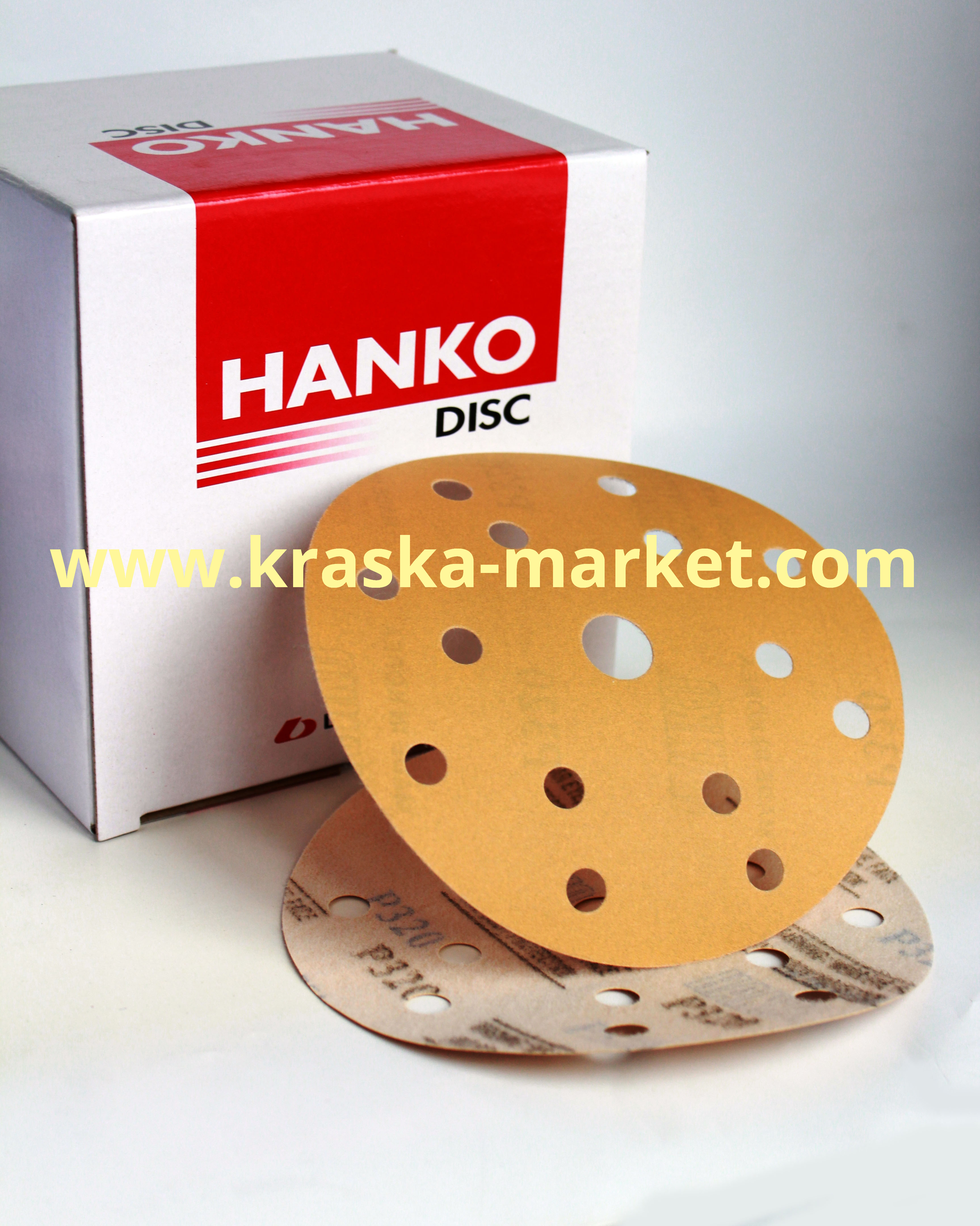 Круг абразивный, золотой, 15 отверстий, Р240, 150 мм. Торговая марка: HANKO.