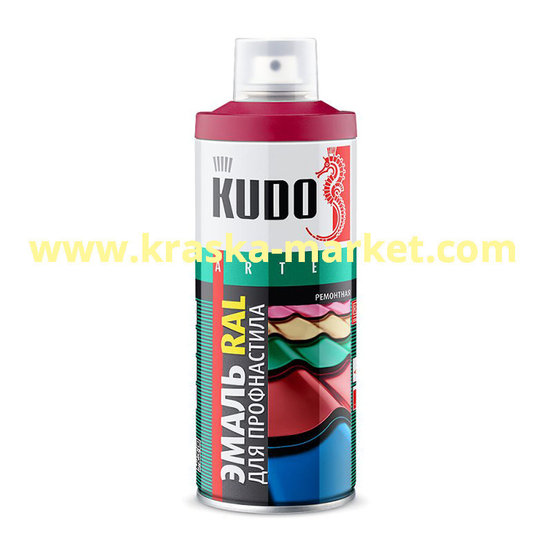 Краска для металлочерепицы и профнастила. Цвет: RAL 6005 зелёный мох. Торговая марка: KUDO.